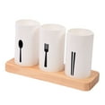 thumbnail image 1 of Uanit Kitchen Silverware Holder for Countertop, Multifunctional Upright Utensil Holder with Pine Wood Base, Detachable Kitchen Cutlery Holder Storage for Chopstick, Spoon, Fork, 1 of 8