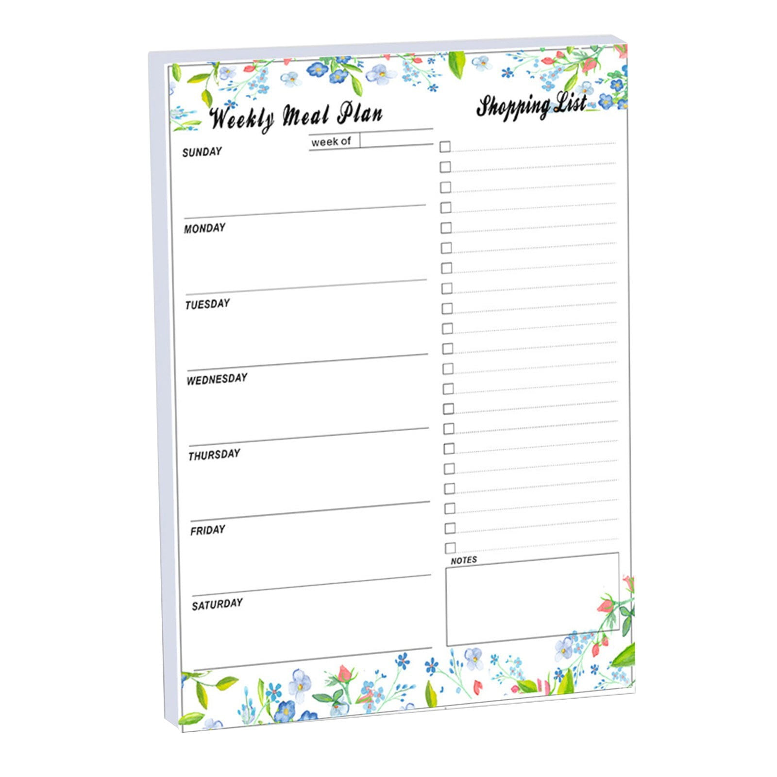 321Done Meal Planning Notepad – 50 Sheets, Weekly Meal Planner With Shopping List | 5.5x8.5 Tear-Off Pad, Made In USA
