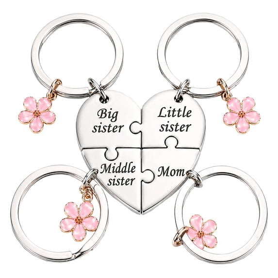 Uanit Matching Heart Keychain Birthday Gifts for Mom from Daughter – Mom Big Sister Little Brother & Big Bro Little Sis Jewelry for Son and Daughter – Birthday, Anniversary, Christmas Gifts