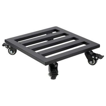 Uanit Movable flower pot stand Heavy Duty Plant Caddy with Wheels 1 Pack Metal Rolling Plant Stand Indoor Outdoor 13 58"" Square Plant with Lockable Caster Wheels Holds Up 400 Lbs Planter Black