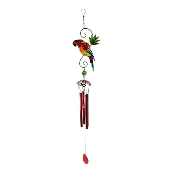 Uanit Parrot Wind Chime,Bird Wind Chimes Swinging Parrot Sculpture for Outsides,Hanging Decor Cute Memorial Wind Chimes Home Garden Ornaments