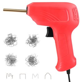 Plastic Welding Kit With Hot Stapler Gun, 800 Staples, 5 Power Levels, LED Light - 110V For Car Bumpers & Repairs