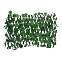 Uanit Retractable Garden Fence Clearance Expandable Wooden Trellis Artificial Green Ivy Leaves Privacy Screen for Home and Outdoor Decoration