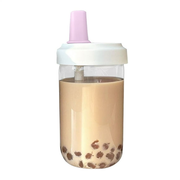 Uanit Reusable Boba Cup for Bubble Tea Boba Tea Cup with Lid and Straw, Leakproof Kawaii Cup, Bubble Tea Cup, Smoothie Tumbler, Insulated, Reusable Straw for Boba Pearls, Boba Gift