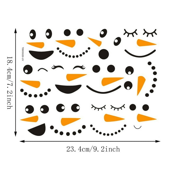 Uanit Snowman Face Stickers Snowman Decals Christmas Wall Decals Snowman Faces Decals Refrigerator Wall Stickers Window Cling Decal Lovely Snowman Face Art Wall Decor Christmas Decorations