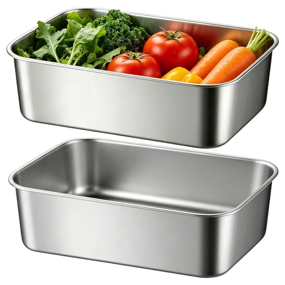 Uanit Square Cake Pan, Stainless Steel Small Baking Pan for Lasagna Brownies Casseroles, Silver Square Bakeware for Oven Cooking, Dishwasher Safe, 2.6 Inch deep