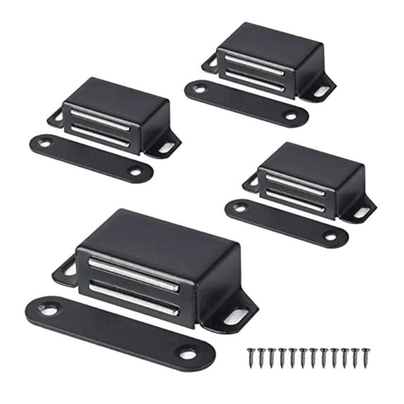 Uanit Stainless Steel Cabinet Door Black Magnetic 4 Pack Magnet 30 Pounds With Strong Magnetism Suitable For Kitchen Wardrobe Closet Drawer Sets