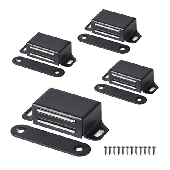 Uanit Stainless Steel Cabinet Door Black Magnetic 4 Pack Magnet 30 Pounds With Strong Magnetism Suitable For Kitchen Wardrobe Closet Drawer Sets