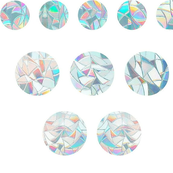 Uanit Static Window Film 2 Sizes Large Circle Clings Rainbow Glass Stickers Decals Decorations Non Adhesive Vinyl for Stop Birds(4 Inch/6 Inch) Wall Decals Peel and Stick Wall Stickers Decor
