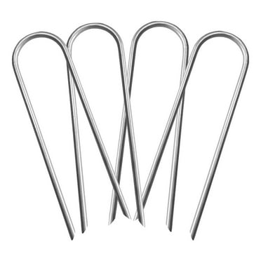 Uanit Steel Wire Fencing Staples 4PCS Wire Staples Galvanized Fencing Staples U Shaped Nails Fence Post Staples for Wire Mesh & Woven Fencing