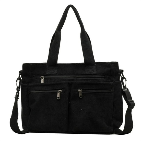 Uanit Tote Bag for Women Corduroy Crossbody Bag Casual Zipper Tote Fashion Shoulder Handbag Hobo bag with Pockets Shoulder Bag Messenger Handbag For Woman