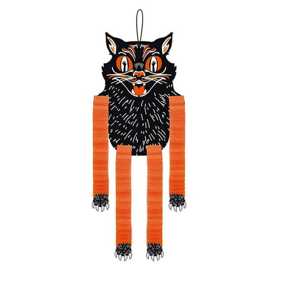 Uanit Vintage Halloween Party Decoration Jointed Figures Halloween Door Hangers Halloween Jointed Witch Pumpkin Skeleton Black Cat Paper Cutouts for Halloween Party Door Wall Ornaments
