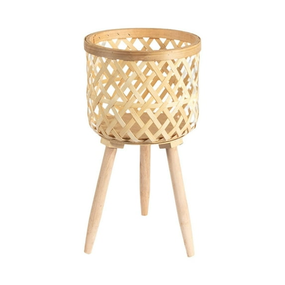 Uanit Woven flowerpot plant stand Indoor/Outdoor Wicker Basket with Removable Legs Woven Planter Cover for All Weather Planter Container Plant Stand