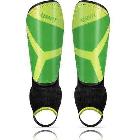 Uantc Shin Guards - Shin Guards with Ankle Protection Cushion Protection Reduce Shocks and Injuries - Kids Soccer Shin Guards with Adjustable Straps for Boys/Girls - Shin Guards Soccer Youth GreenS