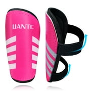 Uantc Soccer Shin Guards - Shin Guards with Adjustable Straps for Kids/Adults - Shin Pads Reduce Shocks and Injuries - Soccer Shin Guards for Soccer Boys/Girls/Men/Women Rosered S