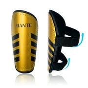 Uantc Soccer Shin Guards - Shin Guards with Adjustable Straps for Kids/Adults - Shin Pads Reduce Shocks and Injuries - Soccer Shin Guards for Soccer Boys/Girls/Men/Women Gloden M