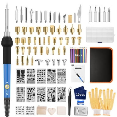 Uarter 113 Pcs Wood Burning Kit Pyrography Pen Soldering Iron Wood Tool Includes Soldering, for DIY