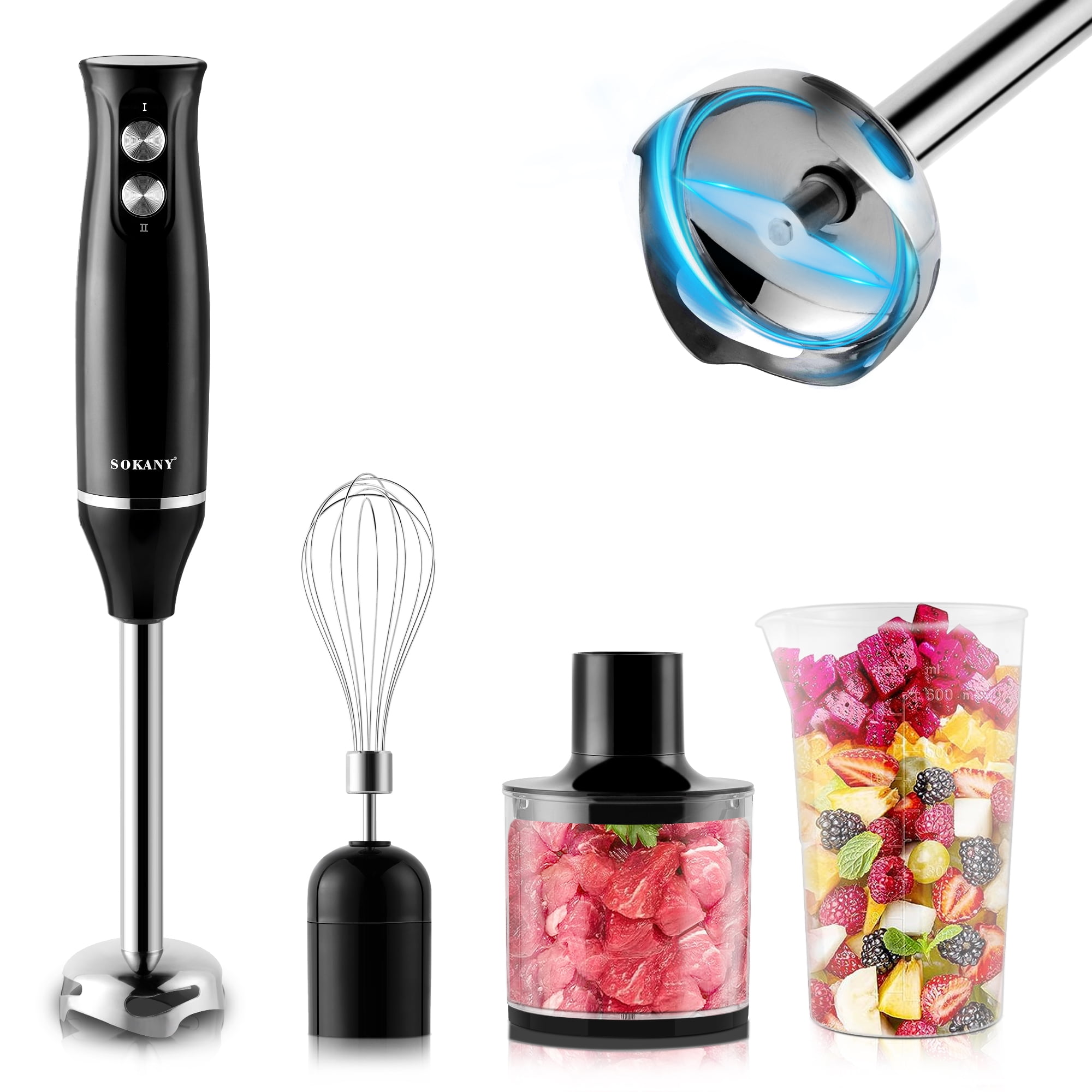 Uarter 4in1 Hand Electric Kitchen Blender Handheld Blender Meat