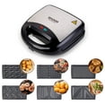thumbnail image 1 of Uarter 6-in-1 Waffle Maker Electric Sandwich Maker with Removable Non-Stick Plates, Perfect for Crafting Sandwiches, Paninis, Nuts, Waffles, and Madeleines, Ideal for Cooking Grilled Cheese, Burgers, 1 of 8