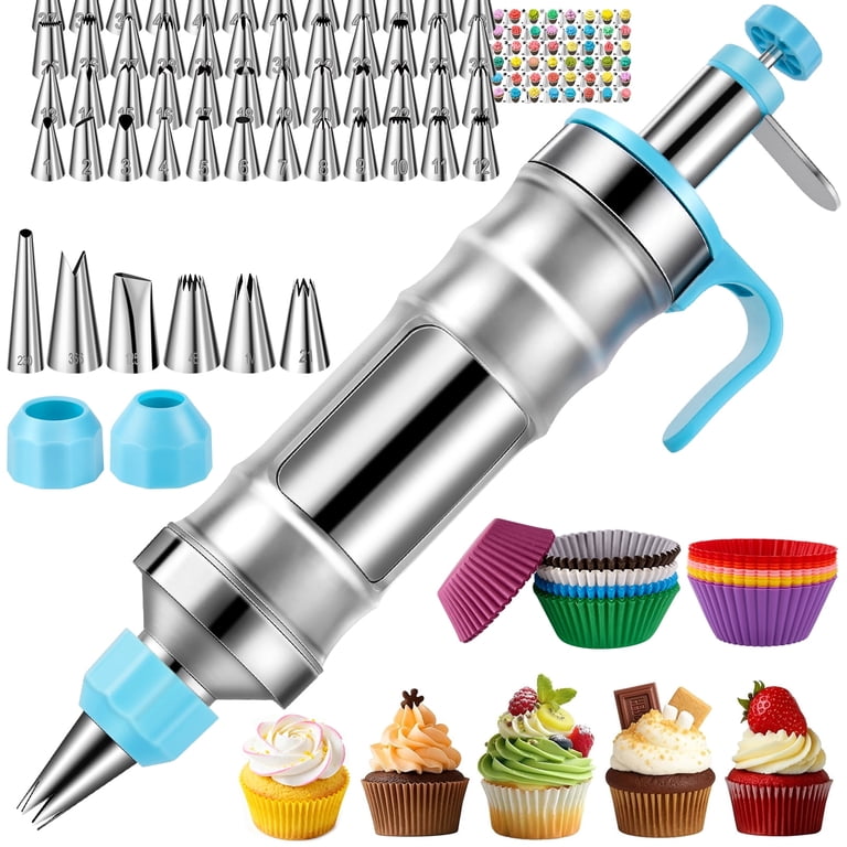 cake dressing tools Uarter Cake Decorating Kit Supplies 512 Pcs with Cake Turntable Icing Tips Piping Bags Spatulas Decoration Pen, Flower Nails
