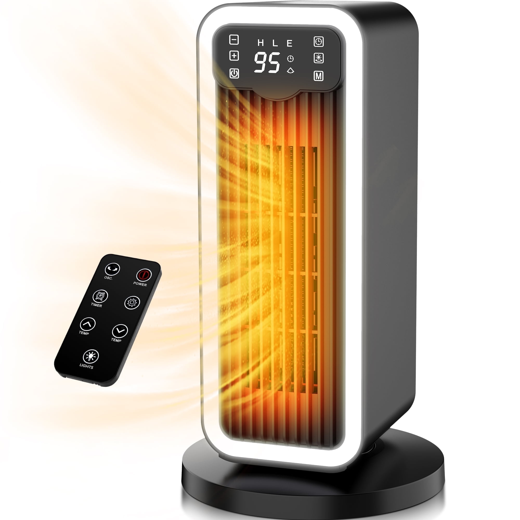 Uarter Heaters for Inside, 1500W Electric Winter Heaters, Indoor Use Warm Heating Fan with Remote, Heater with 12H Timer, PTC Ceramic Fast Safety Energy Efficient Heaters
