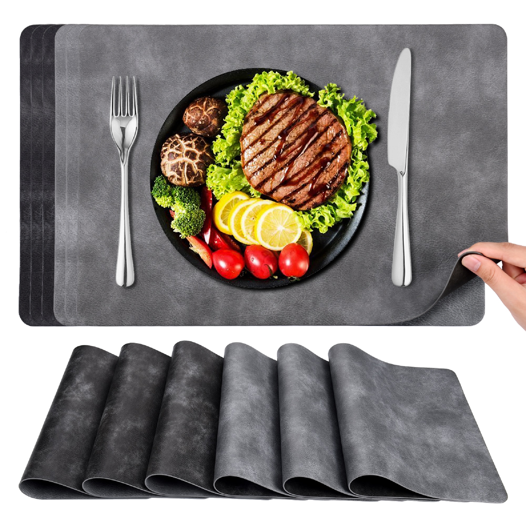 Uarter Set of 6 Placemats , 12" x 18" Heat Resistant Stain Resistant
