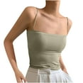 thumbnail image 1 of Uaswgudfs 2025 Summer Women's Stretchy Camisole Square Neck Spaghetti Strap Tank Top - Elastic Sleeveless Basic Shirt, Soft Modal, Breathable Yoga & Casual Wear, 1 of 4