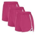 thumbnail image 1 of Uaswgudfs 3-piece set Women's Breathable Summer Running Shorts - Elastic Waist Athletic Shorts with Side Panels for Active & Casual Comfort Hot Pink XL, 1 of 9
