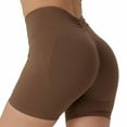thumbnail image 1 of Uaswgudfs Breathable High-Waisted Yoga Shorts - Ruching & Seamless Design for Gym, Yoga & Workouts Coffee S, 1 of 2