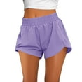 thumbnail image 1 of Uaswgudfs Casual Shorts for Women - Summer High Waist Side Pockets 5" Inseam Breathable Lightweight Fit Purple 2XL, 1 of 8