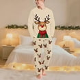 thumbnail image 1 of Uaswgudfs Christmas Dad Pajamas Set, Family Matching Reindeer Print Long Sleeve Round Neck Top with Dual Pocket Pants, Festive Holiday Sleepwear Loungewear for Men, 1 of 9