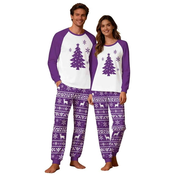 Uaswgudfs Christmas Family Matching Pajamas Set, Reindeer & Snowflake Print Long Sleeve Raglan Top + Dual Pocket Pants, Festive Holiday Sleepwear for – Walmart Bestseller