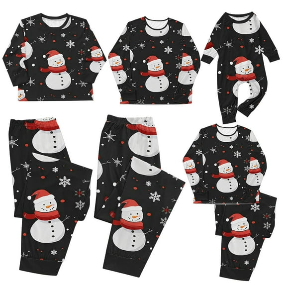 Uaswgudfs Christmas Gift for Family, Matching Pajama Set Xmas Sleepwear Comfy Lounge Set 2 Piece Snowman Jammies