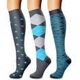 thumbnail image 1 of Uaswgudfs Compression Socks for Women 3-Pack, 15-20 mmHg Support for Running Cycling Athletic Sports, Breathable Performance Socks for Work, Nurse, Travel, Recovery, 1 of 2