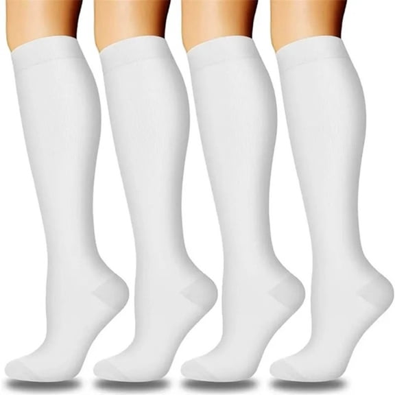 Uaswgudfs Compression Socks for Women 4 Pairs 15-20 mmHg Support for Running Cycling Athletic Sports & Daily Wear, Breathable Performance Socks for Nurse Work