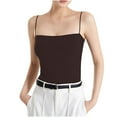 thumbnail image 1 of Uaswgudfs Crop Cami Tank for Women Seamless Ribbed String Cropped Chest Padding Daily leisure Tops, 1 of 6