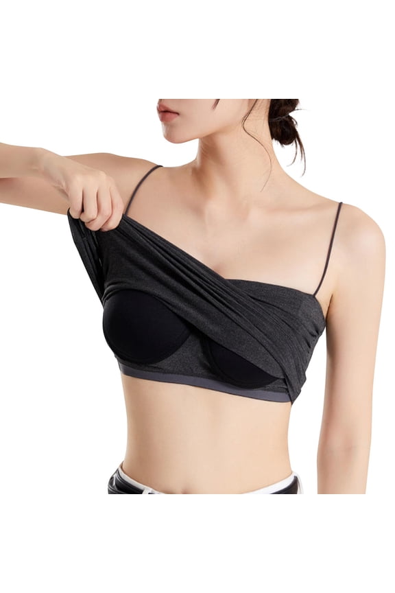 Crop Cami Tank for Women Seamless Ribbed String Cropped Chest Padding Daily leisure Tops