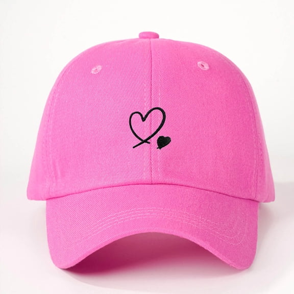 Uaswgudfs Embroidered Heart Baseball Cap - Unisex Soft Top Dad Hat, Outdoor Sun Protection Casual Cap for Women & Men, Trendy Daily Wear Headwear Ideal