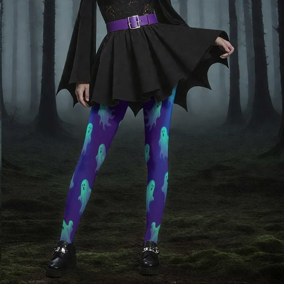 Uaswgudfs Halloween Legging Pants for Women 2025 Fashion and Cat Printed Trouser Elastic Waist Workout Jogger Yoga Pant Purple 3XL