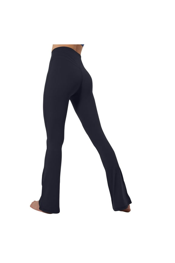 High-Waisted form-Fitting Flare Leg Yoga Pants for Women's Active Workouts, Gym Training & Athletic Performance Black S