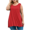 thumbnail image 1 of Uaswgudfs Long Tank Tops for Women Plus Size Sleevelss Tunic Casual Summer Clothes Swing Shirts Boat Neck Blouse, 1 of 5
