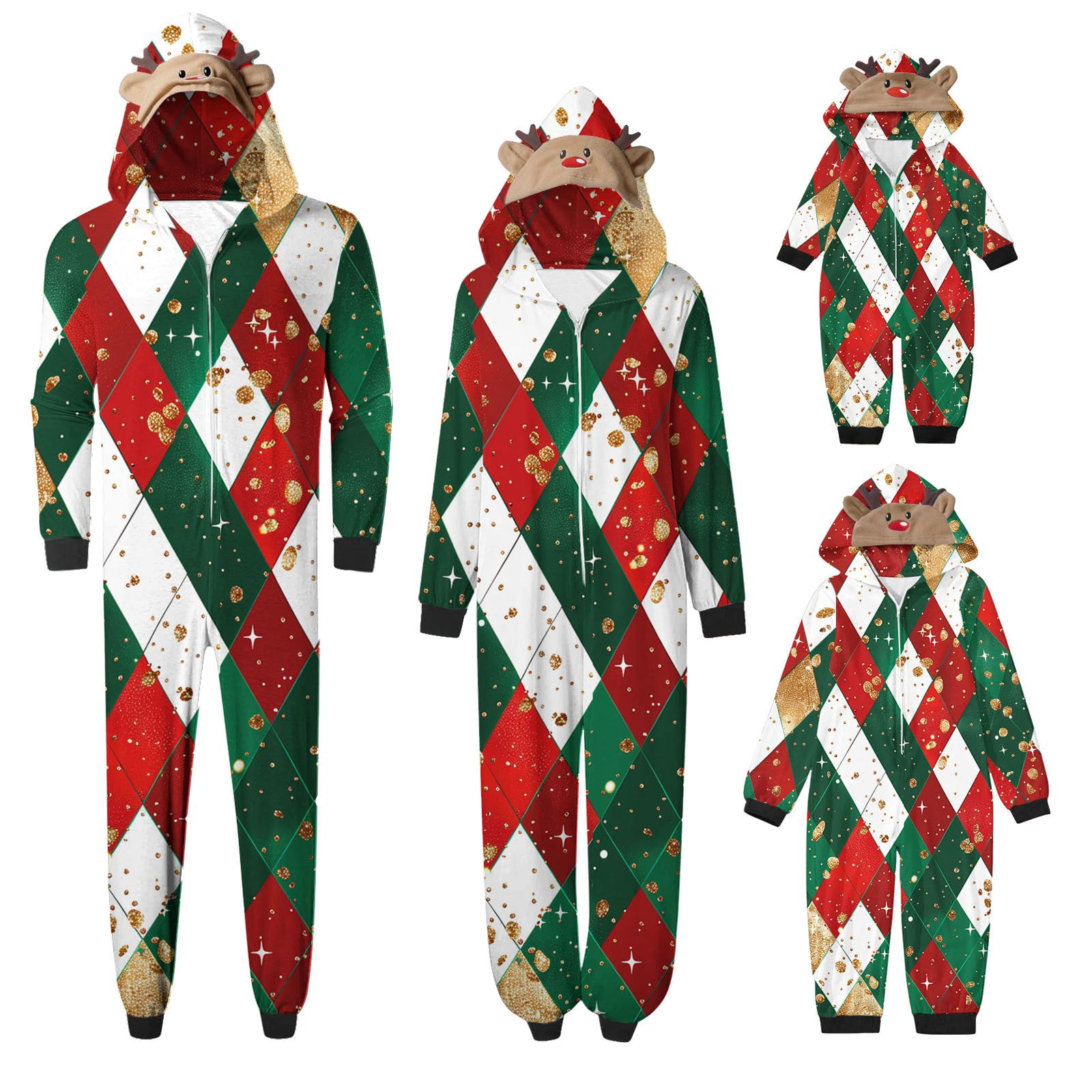 Uaswgudfs Matching Family Pajamas Set Christmas Pjs Set Jumpsuit with ...