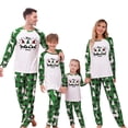 thumbnail image 1 of Uaswgudfs Matching Family Pajamas Sets Green Christmas PJs Gnomes Letter Print Top & Deer Plaid Bottom Sleepwear Soft Jammies, 1 of 5