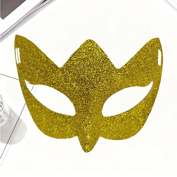 Uaswgudfs Men's Carnival Costume Half Face Mask with Glitter Accents - Party Prop for Halloween, Masquerade, Role Play