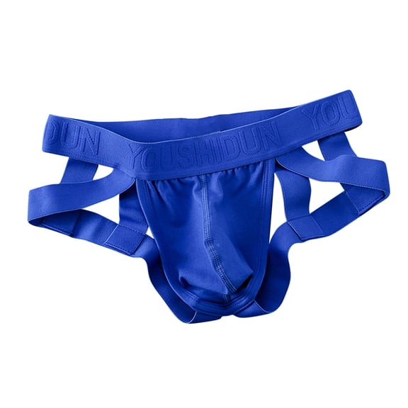 Uaswgudfs Mens Jockstrap Underwear for Men Low Rise Cotton Breathable Underpants Blue M