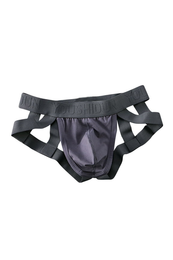 Uaswgudfs Mens Jockstrap Underwear for Men Low Rise Cotton Breathable Underpants Gray XXXL