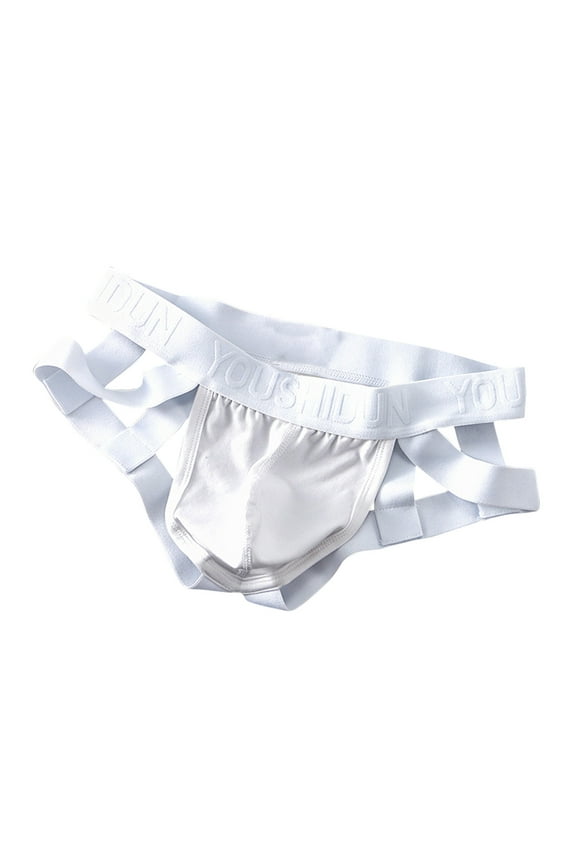 Uaswgudfs Mens Jockstrap Underwear for Men Low Rise Cotton Breathable Underpants White XXXL