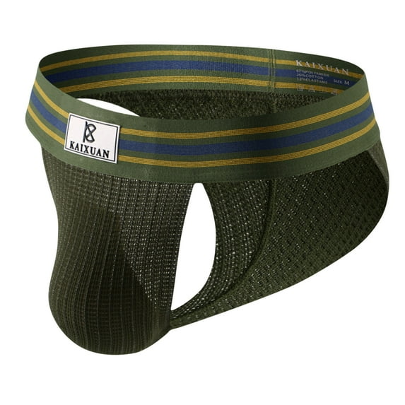 Uaswgudfs Mens Underwear Breathable Low Rise Bikini Underpants Briefs Army Green XL