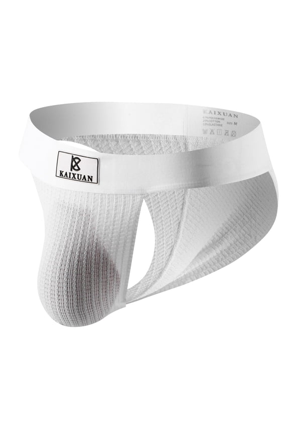 Uaswgudfs Mens Underwear Breathable Low Rise Bikini Underpants Briefs White L