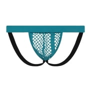 Uaswgudfs Mens Underwear Fishnet Hollow Out Bikini Low Rise Breathable Underpants Green S